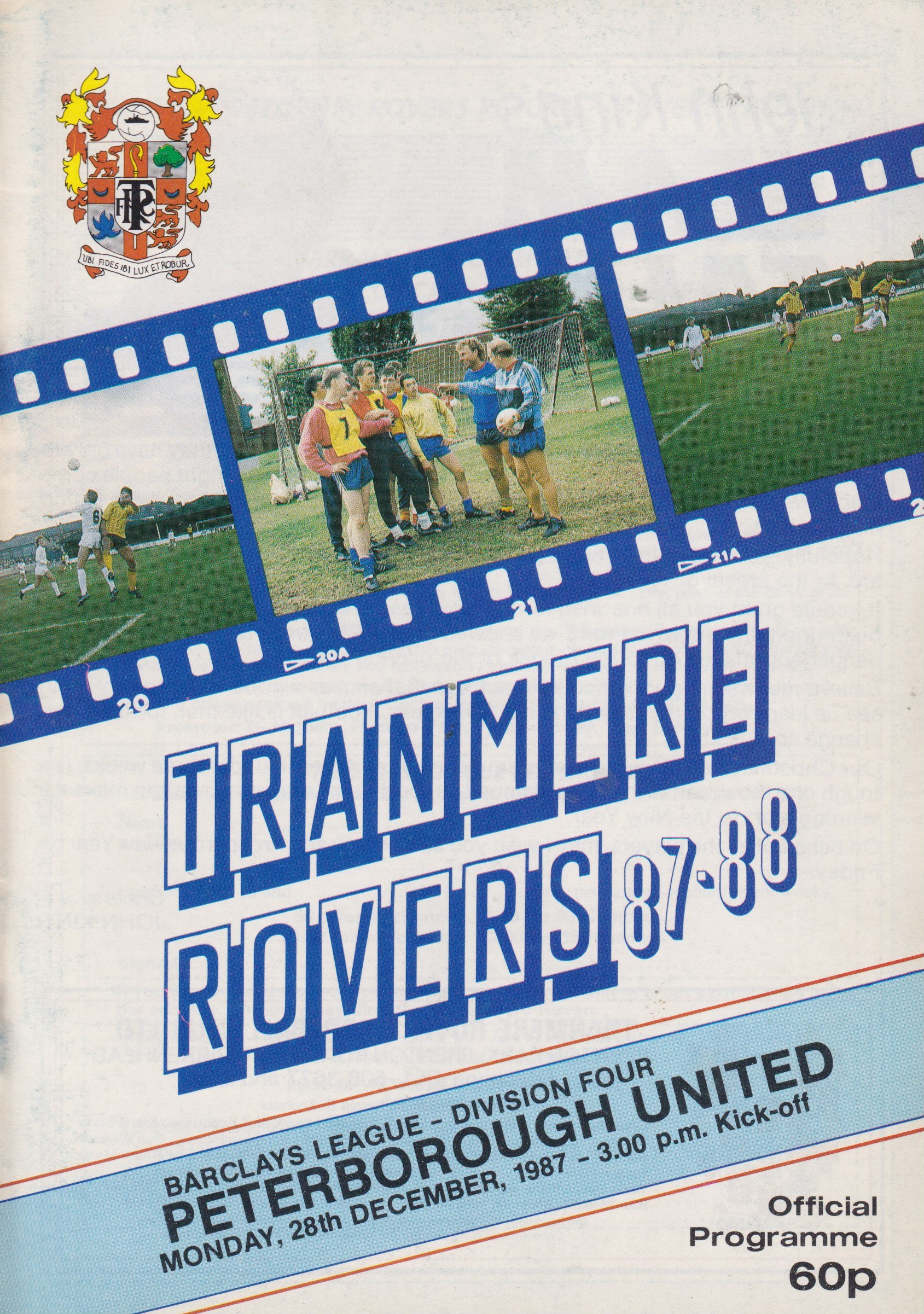 Tranmere Rovers v Peterborough United match programme